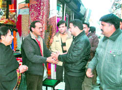 Candidate Bharat Kumain campaigns in Mussoorie onn Saturday
