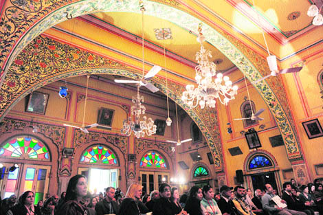 Book lovers assembled in the Darbar Hall of Diggi Palace, Jaipur