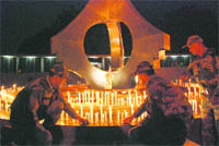 Soldiers remember war heroes on the Martyrdom Day in Chandigarh on Sunday.