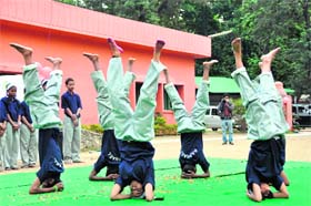 Students of Raphael Home perform at a function in Dehradun