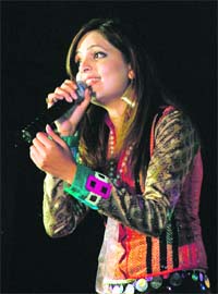 Sugandha Mishra performs at the Basant Mela in Ludhiana