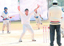 A match between Mount Carmel and hosts Banyan Tree School in progress at Sector 48, Chandigarh, on Tuesday