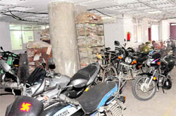 Racks of old records lying in the basement of the MC building at Sector 17 in Chandigarh