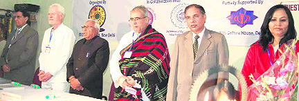 Guests at a conference on Integrating Spirituality and Organisational Leadership at Gurukul Kangri University, Haridwar, on Tuesday.