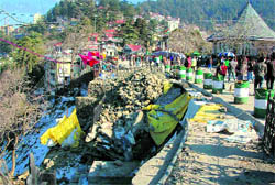 A view of the sinking Ridge at Shimla
