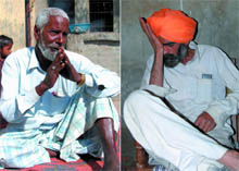 Cancer patients Roop Singh (left) and Gurmail Singh narrate their tale of woes at Shekhpura village in Bathinda district on Wednesday