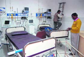 The intensive care unit at the Doon Hospital