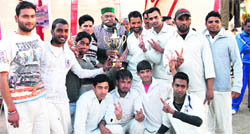 Chief guest Jot Singh Gunsola with the Aryan Sports Club team in Mussoorie on Thursday.