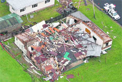 A house in ruins after Cyclone Yasi passed Tully
