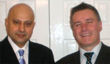 Kulwant Singh Dhaliwal (left), a Punjabi NRI, and Mike Rudkin, MD of Mercedes car manufacturing company.