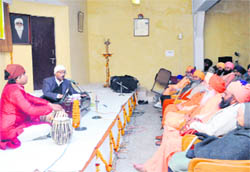 Ragis perform at a seminar at the Dr Balbir Singh Sahitya Kendra in Dehradun on Friday