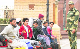 Pakistan prisioners who were released at the Attari-Wagah checkpost on Friday.