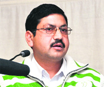 Dr Pardeep Anthwal, functionary, Shri Bhuvneshwari Mahila Ashram, at the launch of Let Girls Be Born initiative in Dehradun on Saturday. A Tribune photograph