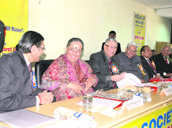 Governor Margaret Alva at a seminar in Dehradun on Saturday.