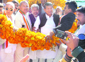 Union Minister of State for Food Processing Harish Rawat in Pithoragarh on Saturday.
