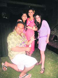 Abhishek with friends at the Hawaii bash