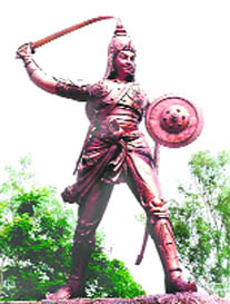 A statue of Rani Durgavati
