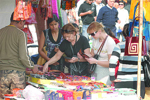 Foreigners shopping at the Surajkund Crafts Mela-2011. 