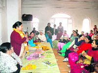 Mahila Congress members at a seminar in Mussoorie on Sunday.