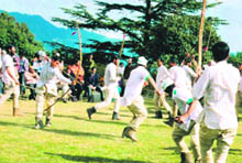 A file photo of the residents of Shimla performing the traditional dance. 
