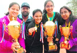Winners of the CBSE National Tennis organised by Indian High School in Dubai on February 2. 