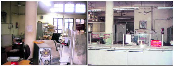 A view of the empty post office where staff failed to report for work on time in Doraha on Monday.