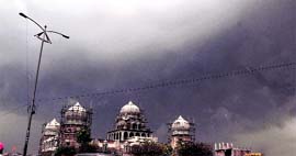 Dark clouds enveloped Ludhiana around 3.30 pm on Monday.