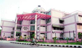 A view of the building of the Patiala Municipal Corporation.