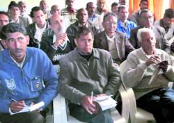 Progressive vegetable growers from Una district participate in a training camp at the Regional Horticultural Research Station in Jacch, near Nurpur.