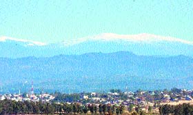 The snow-capped Peer Panchal mountains in the Jammu region