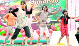 Students of Lyallpur Khalsa College perform during the annual function in Jalandhar.