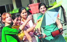 Team Spirit: Getting ready for the kite-flying contest