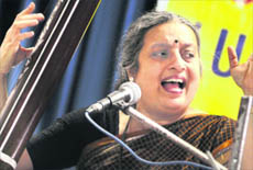 Dr Ashwini Bhide Deshpande performs at MTS College in Ludhiana.