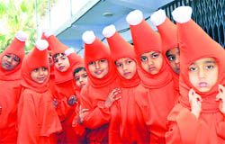 Students at the annual sports meet of Carman School in Dehradun on Friday