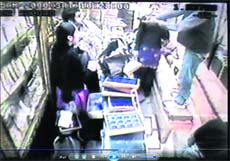 A scene captured by a CCTV camera in the jewellers shop in Apra village which was robbed on Friday.