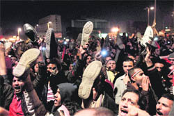 A scene of protest a day earlier at Tahrir Square in Cairo.