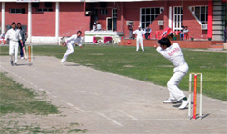 A cricket match in progress between the MGD Deaf and Dumb School, Bathinda, and the Shivalik Public School, Jaitu, at the Civil Lines Club in Bathinda