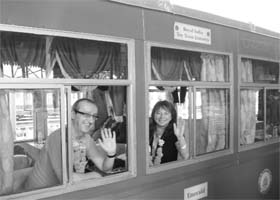 Foreign tourists, who boarded the Royal India Chartered Train for Shimla, in high spirits