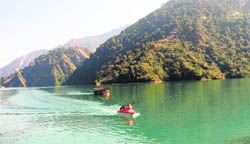 A boon for adventure tourism: A view of the Chamera Lake.