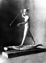 The wood statue of King Tutankhamun which was stolen during the uprising