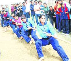 Students test their strength in the tug-of-war during VERVE 11.