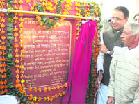 Randeep Singh Surjewala, PWD and Industries Minister, inaugurates a park in Kaithal.