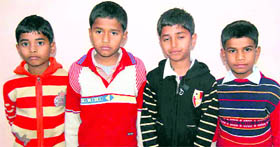 The scared students who were allegedly tortured by a teacher.