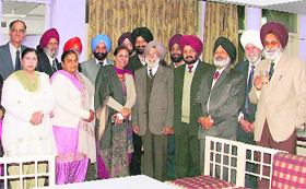 Officers of Signal Corps, along with their wives, during the raising day function in Ludhiana. 