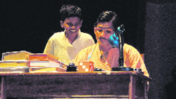 A scene from Bhratashree, a play inspired by Munshi Prem Chands Bade Bhai Sahab, staged in Gurgaon.
