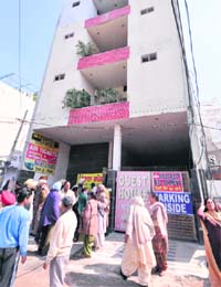 The guest house at Krishna Nagar which was sealed by the MC in Ludhiana