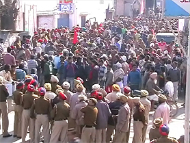 The kin of the deceased staging a protest in Ferozepur on Thursday.