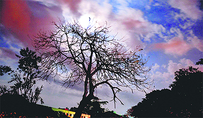 A cloudy sky presents an enchanting view on an evening in Jammu.