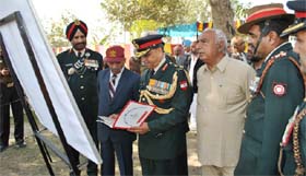 Lt Col GS Thatte (retd) at the Asafwala War Memorial in Fazilka