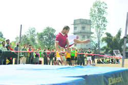 The high-jump event in progress at the sports meet of Sardar Bhgawan Singh Institute near Dehradun on Saturday.